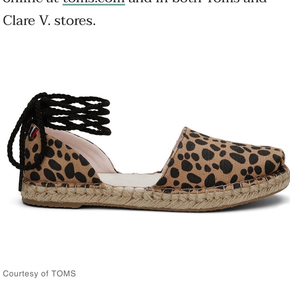 CLARE V. x TOMS LEOPARD LACE UP ESPADRILLES